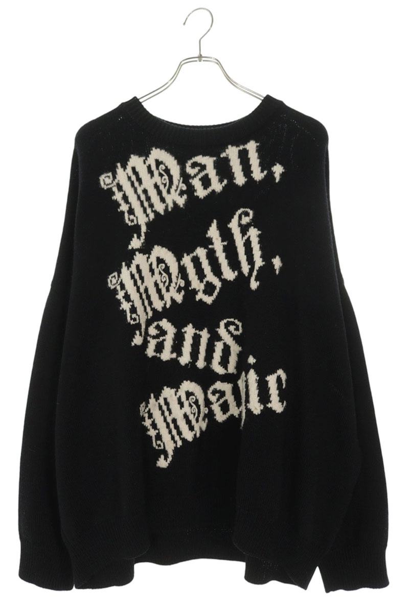 CELINE Dash Snow Wool Crew Neck Knit Black Size XL