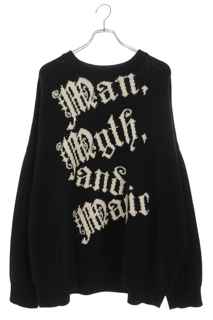 CELINE Dash Snow Wool Crew Neck Knit Black Size XL