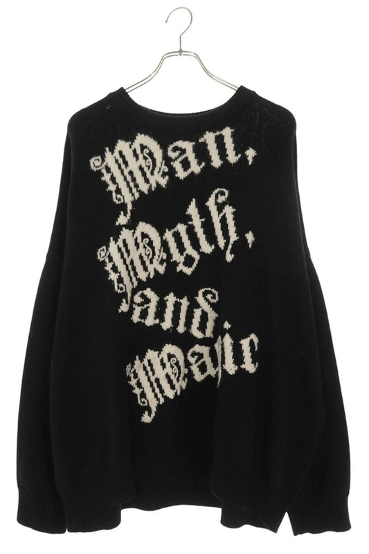 CELINE Dash Snow Wool Crew Neck Knit Black Size XL