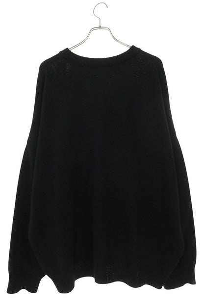 CELINE Dash Snow Wool Crew Neck Knit Black Size XL