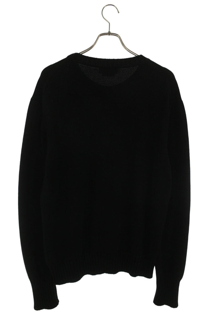 Alexander McQUEEN Graffiti Logo Jacquard Knit Black Size L