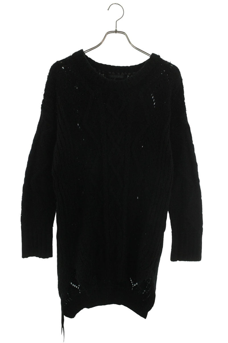 KMRII Mohair Blend Leather Stitch Knit Black Size M