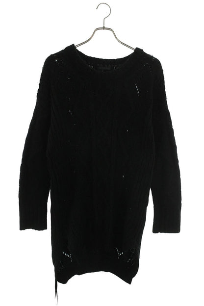 KMRII Mohair Blend Leather Stitch Knit Black Size M