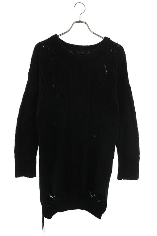 KMRII Mohair Blend Leather Stitch Knit Black Size M