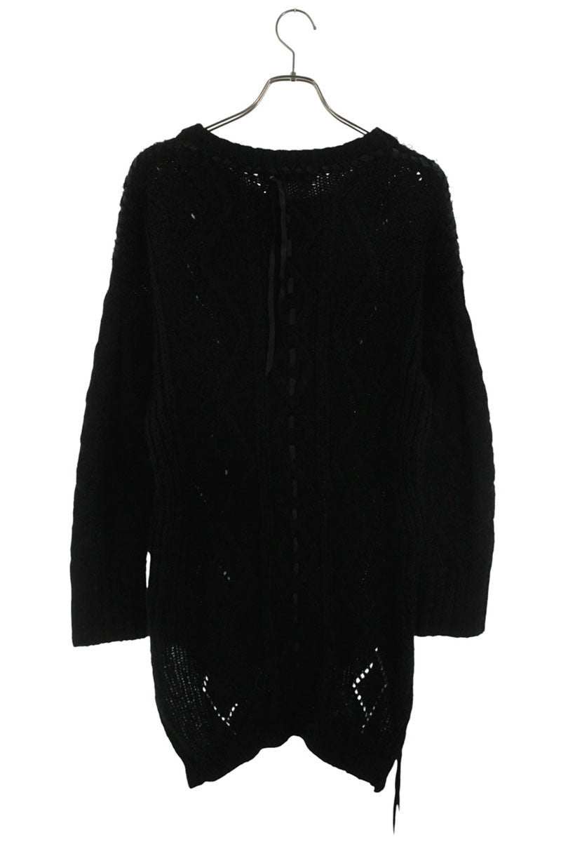 KMRII Mohair Blend Leather Stitch Knit Black Size M