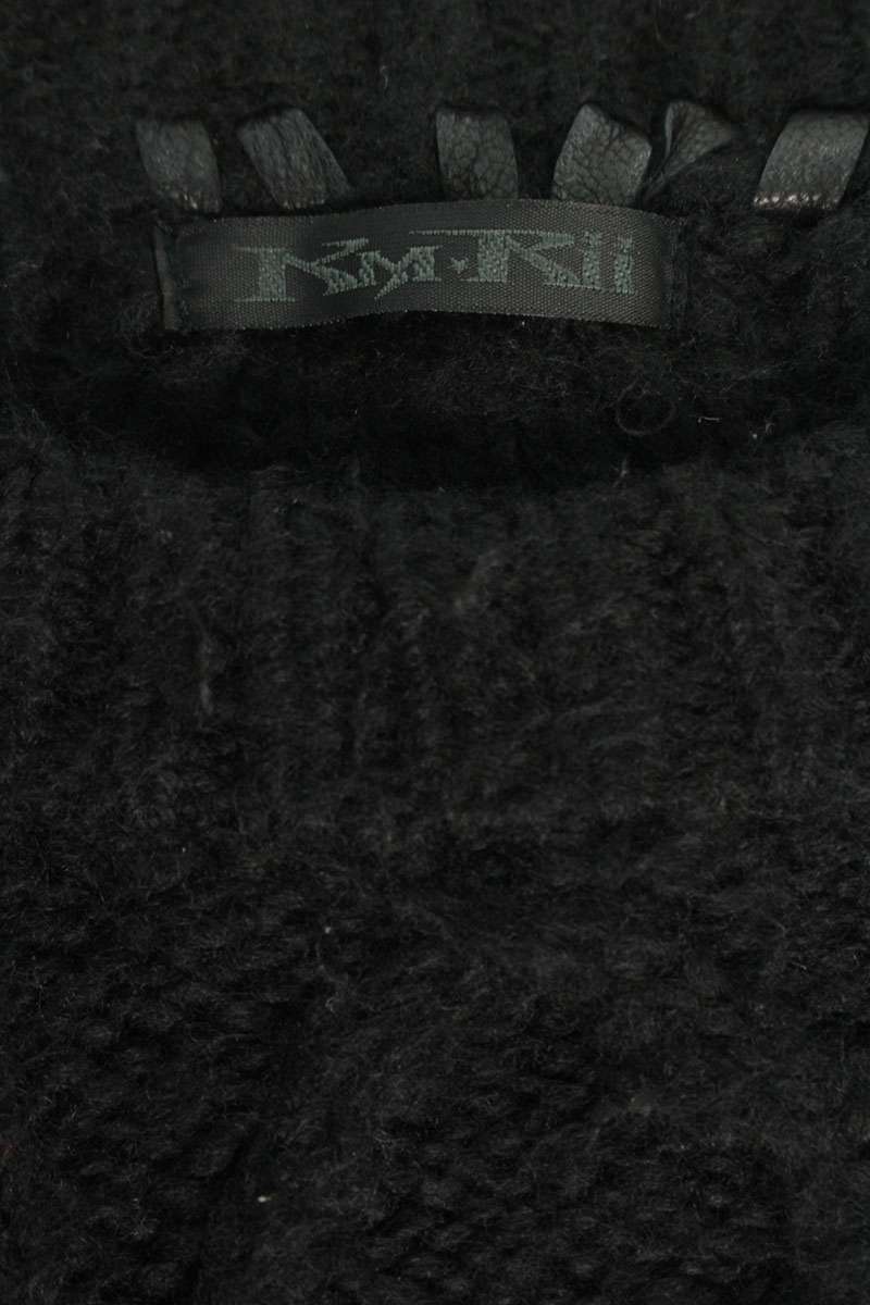 KMRII Mohair Blend Leather Stitch Knit Black Size M