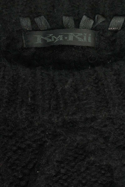 KMRII Mohair Blend Leather Stitch Knit Black Size M