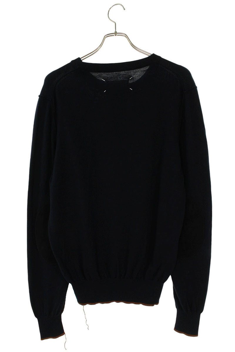 Maison Margiela 21SS Leather Elbow Patch Crewneck Size M