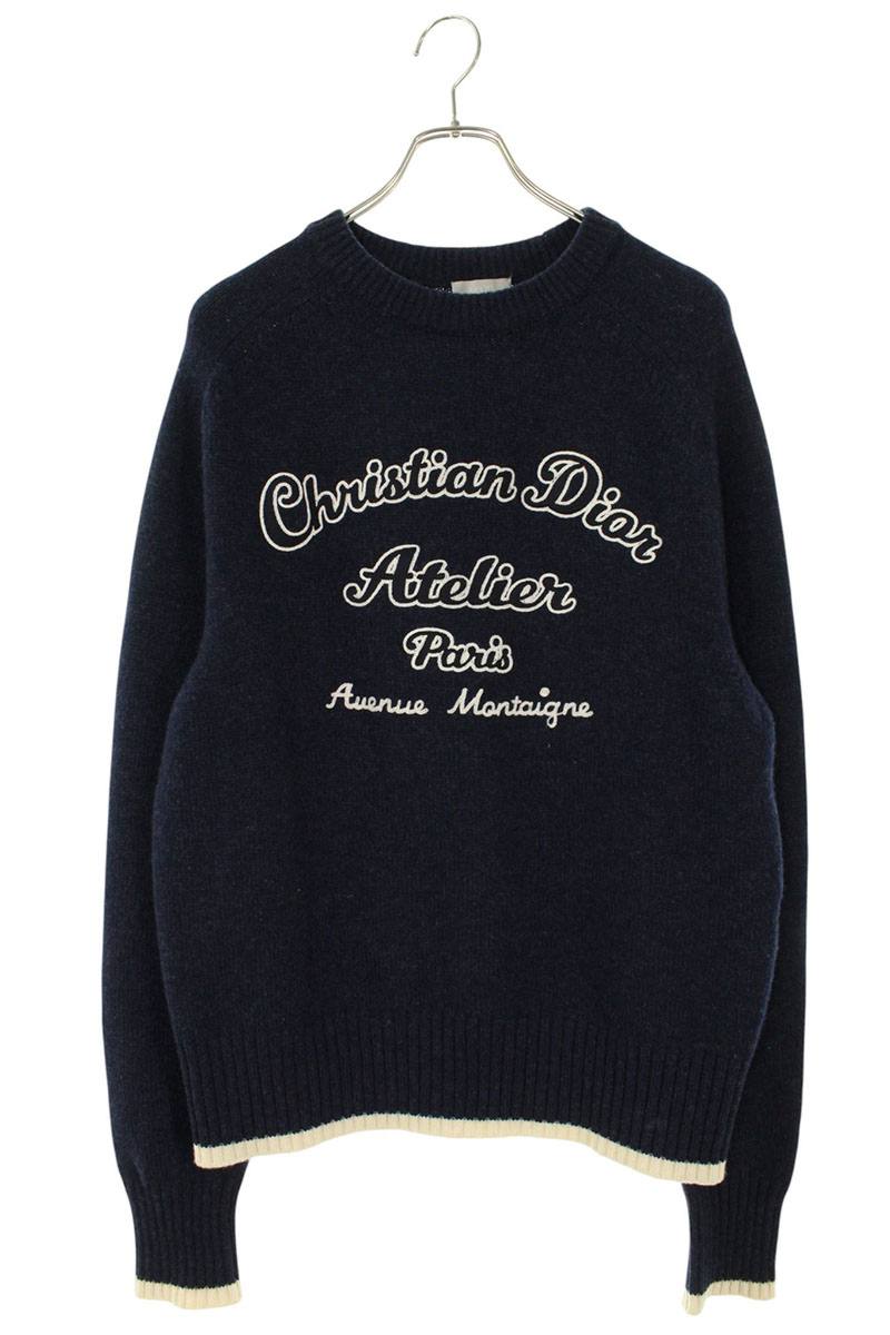 DIOR 22SS Atelier Embroidered Crewneck Knit Navy Size L
