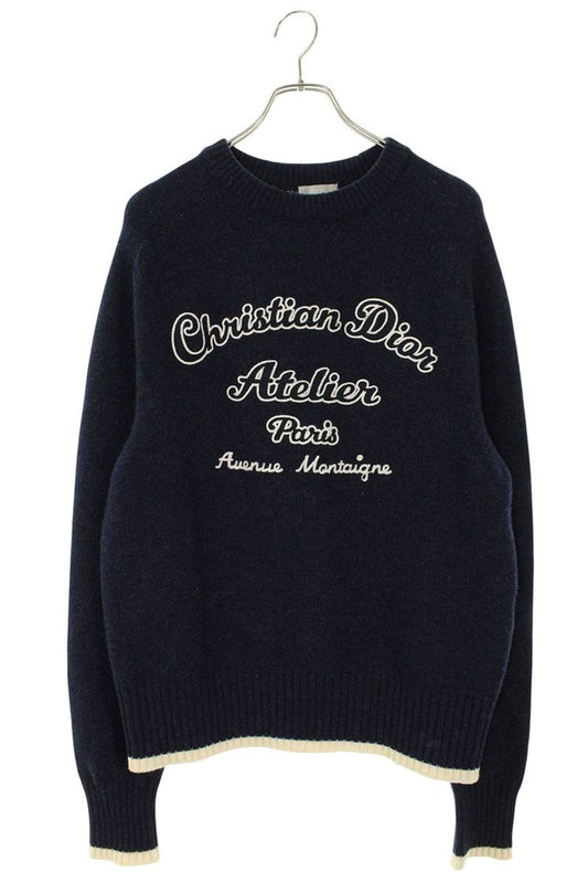 DIOR 22SS Atelier Embroidered Crewneck Knit Navy Size L