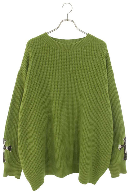 Chrome Hearts Sleeve Cross Patch Cashmere Knit Green Size L