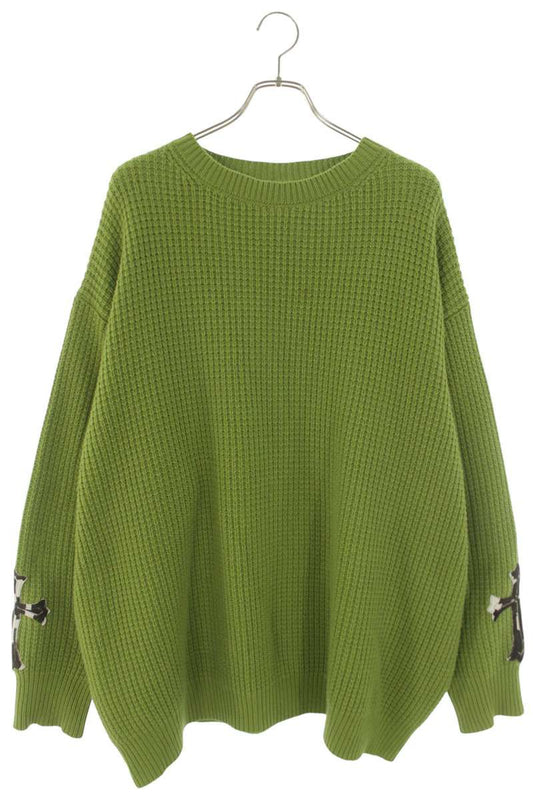 Chrome Hearts Sleeve Cross Patch Cashmere Knit Green Size L
