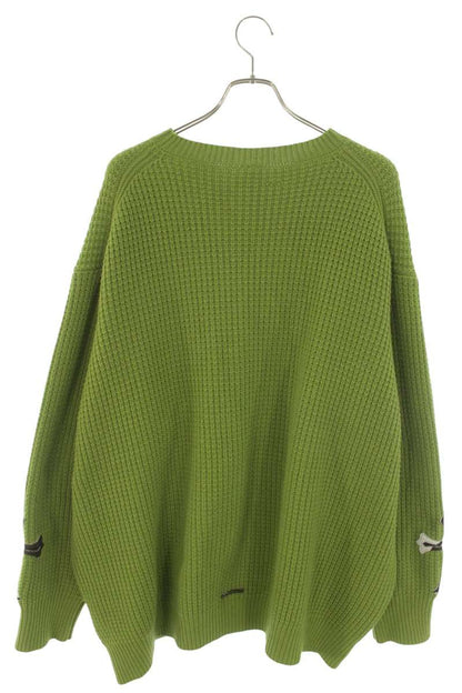 Chrome Hearts Sleeve Cross Patch Cashmere Knit Green Size L