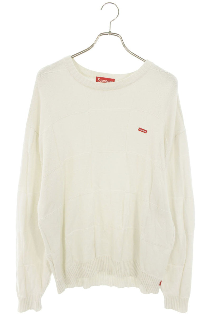 SUPREME 21SS Tonal Checkerboard Small Box Logo Knit Size L