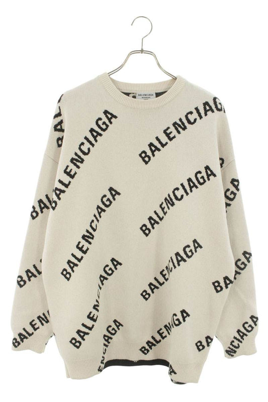 BALENCIAGA 21AW Logo Oversized Knit Multi Size M