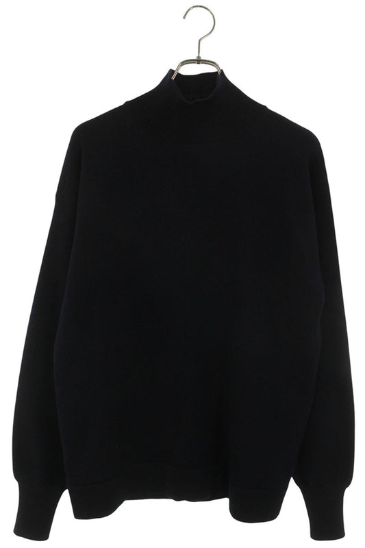 Maison Margiela Wool Elbow Patch Turtleneck Knit Navy Size M