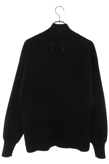Maison Margiela Wool Elbow Patch Turtleneck Knit Navy Size M