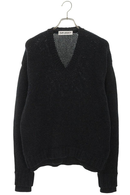 OUR LEGACY V-Neck Knit Dark Gray Wool Size S