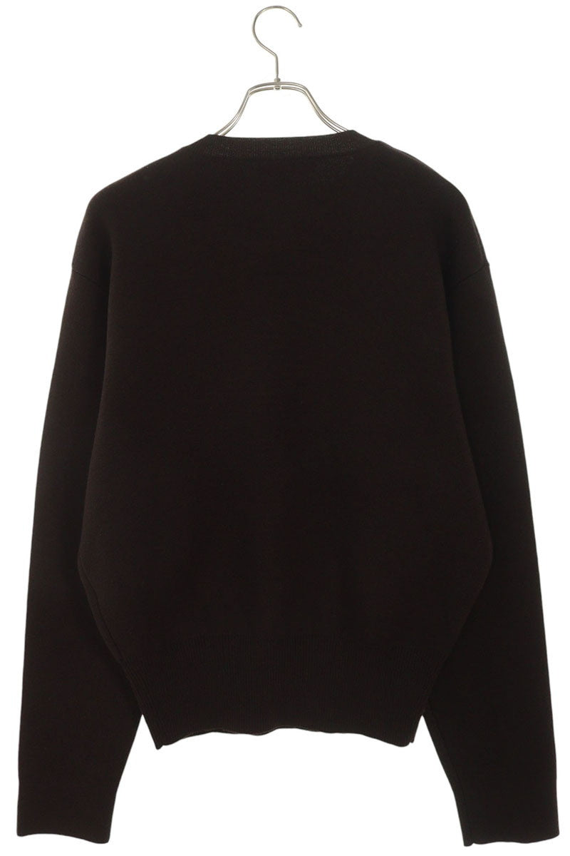 Omar Afridi 25AW Wool Crewneck Knit Dark Brown Size 46