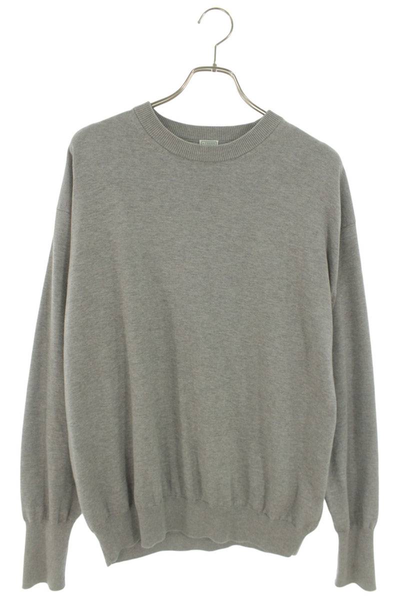 A.PRESSE Cotton Crewneck Knit Gray Size L