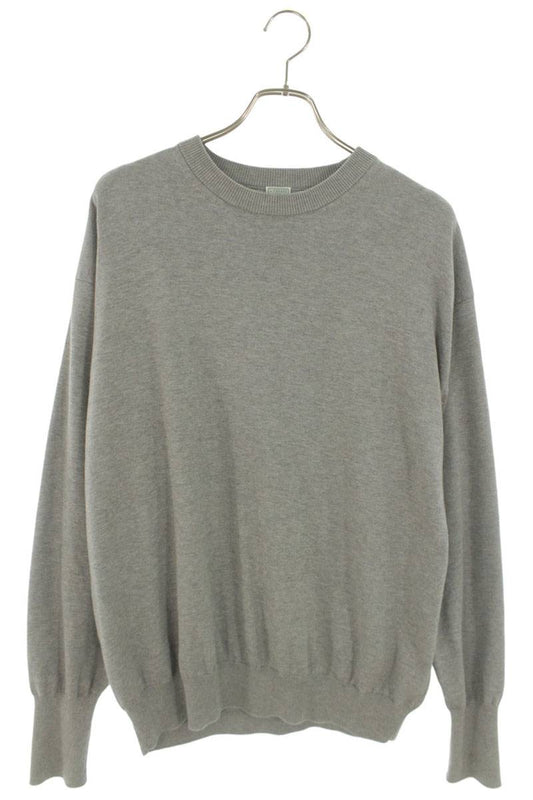 A.PRESSE Cotton Crewneck Knit Gray Size L
