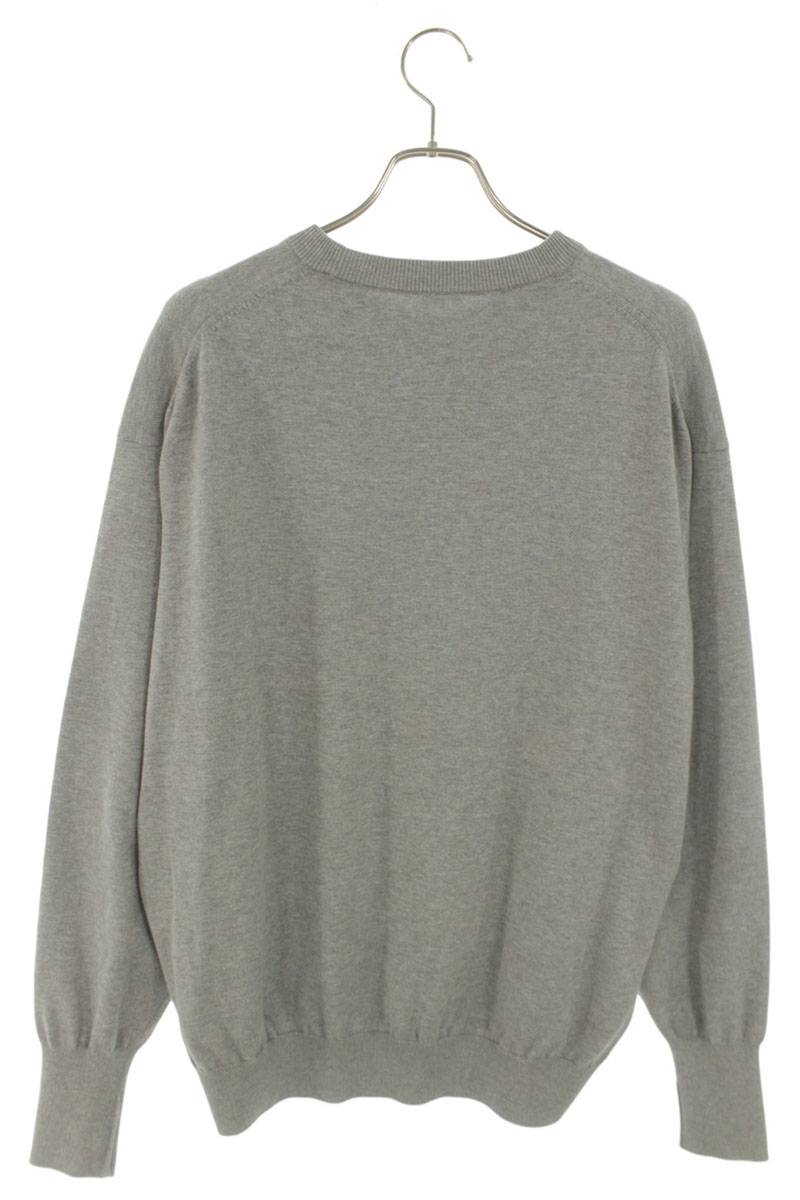 A.PRESSE Cotton Crewneck Knit Gray Size L