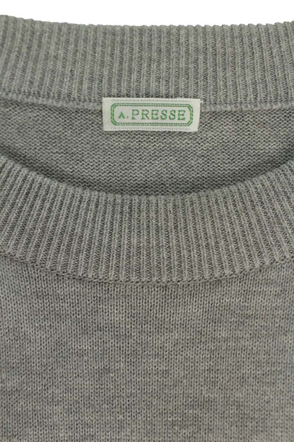 A.PRESSE Cotton Crewneck Knit Gray Size L