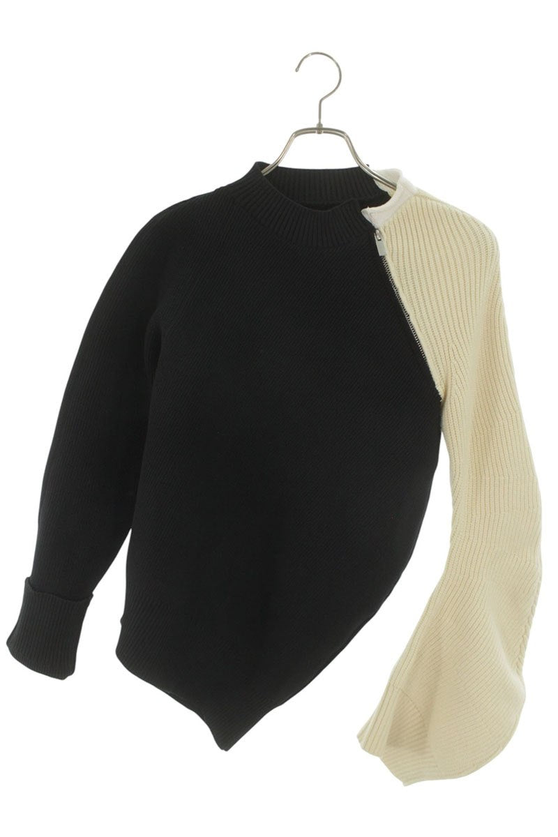 Sacai Zip Bicolor Knit Black & Off-White Size M
