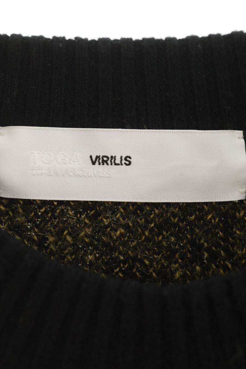 TOGA VIRILIS Wool Knit Black Yellow Size S