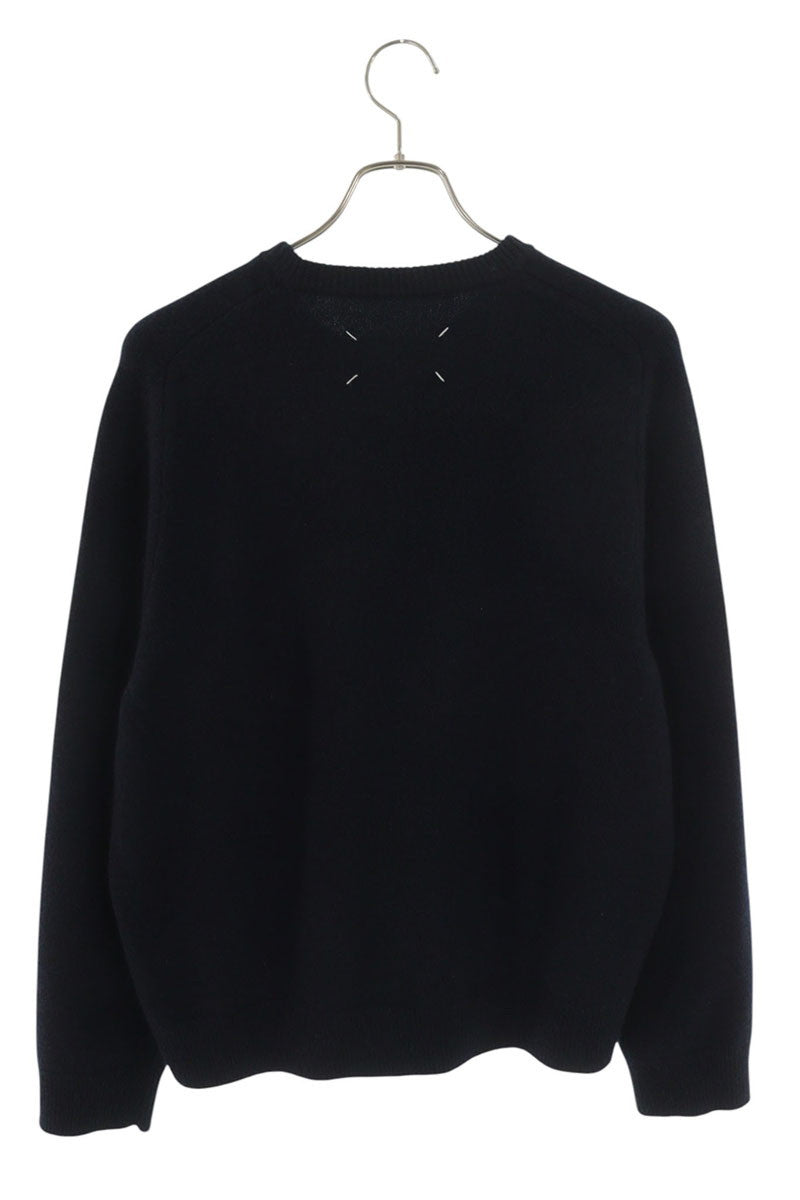 Maison Margiela Washed Lambswool Knit Navy Size S