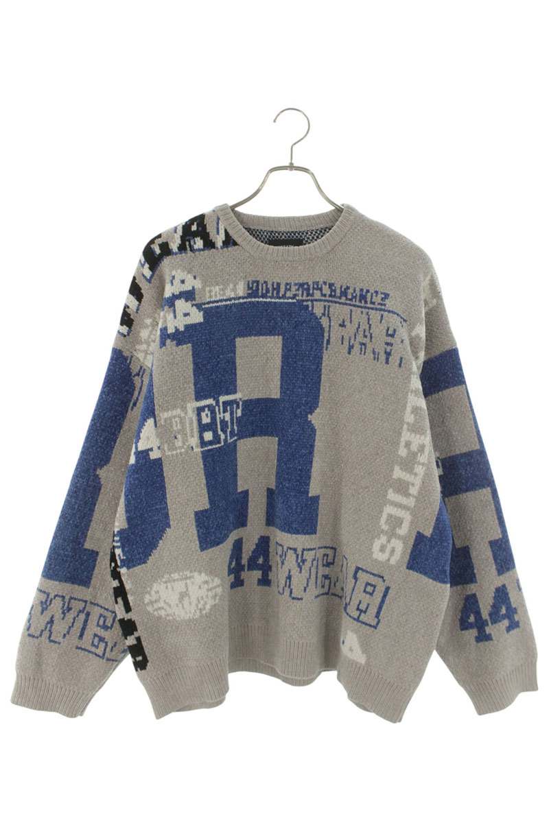 BLESS 24AW All-over Pattern Crewneck Knit Gray Blue Size L