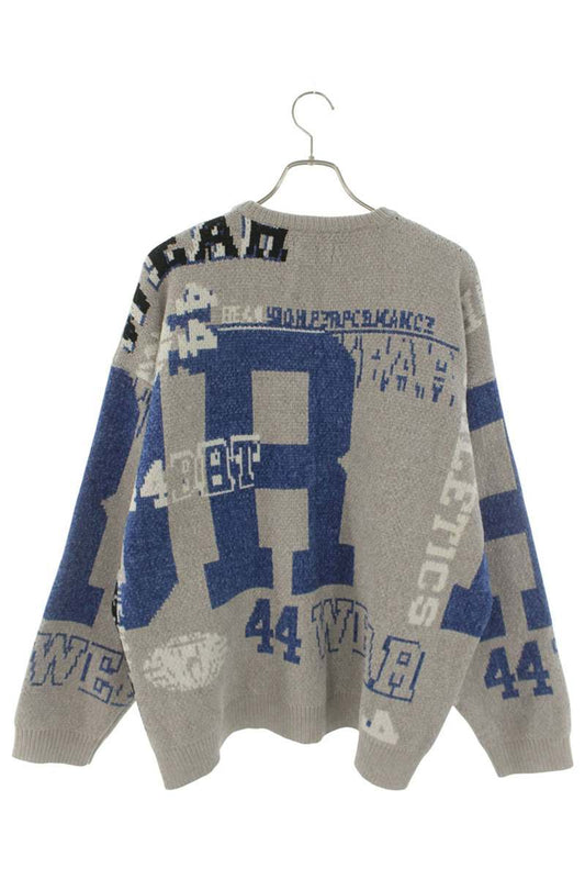 BLESS 24AW All-over Pattern Crewneck Knit Gray Blue Size L