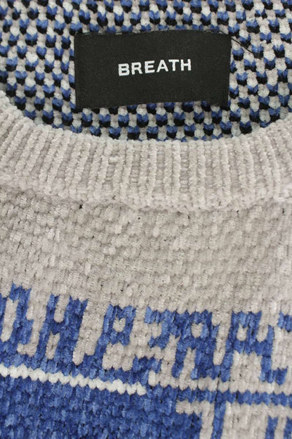 BLESS 24AW All-over Pattern Crewneck Knit Gray Blue Size L