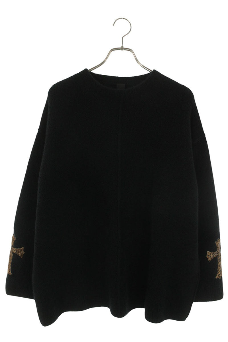 Chrome Hearts OVERCAST CREW Calf Hair Cross Patch Size S