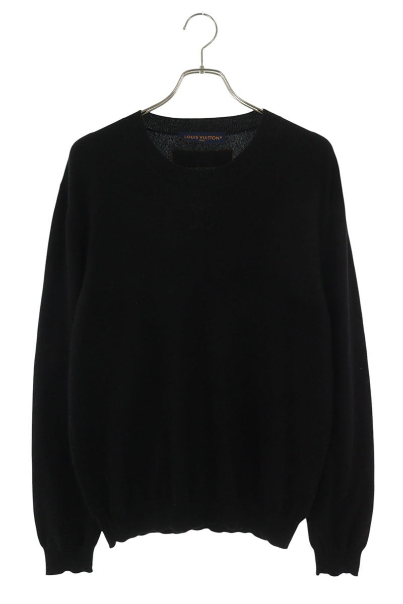 LOUISVUITTON 23SS Logo Embossed Cashmere Knit Black Size L