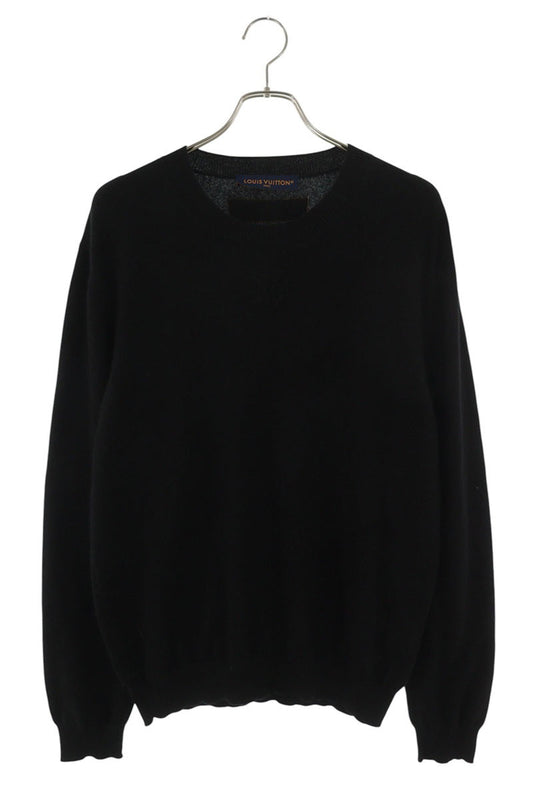 LOUISVUITTON 23SS Logo Embossed Cashmere Knit Black Size L