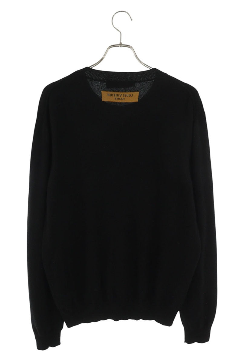 LOUISVUITTON 23SS Logo Embossed Cashmere Knit Black Size L