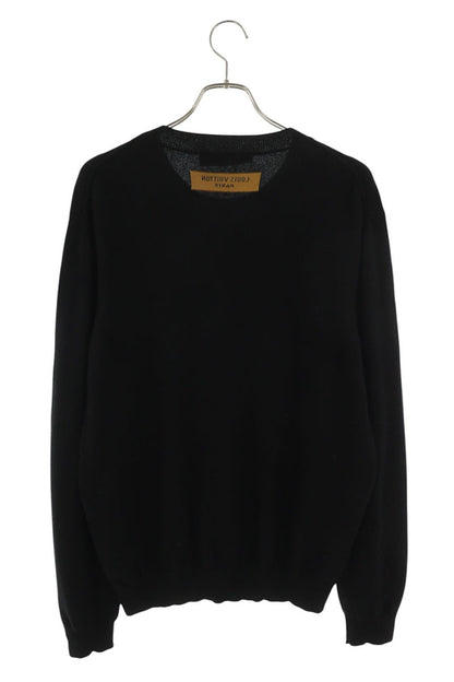 LOUISVUITTON 23SS Logo Embossed Cashmere Knit Black Size L