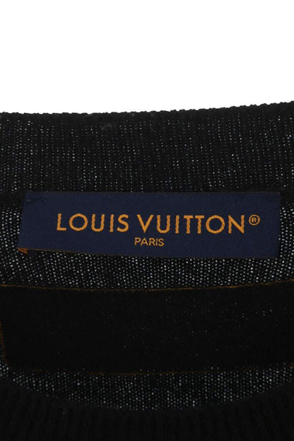 LOUISVUITTON 23SS Logo Embossed Cashmere Knit Black Size L