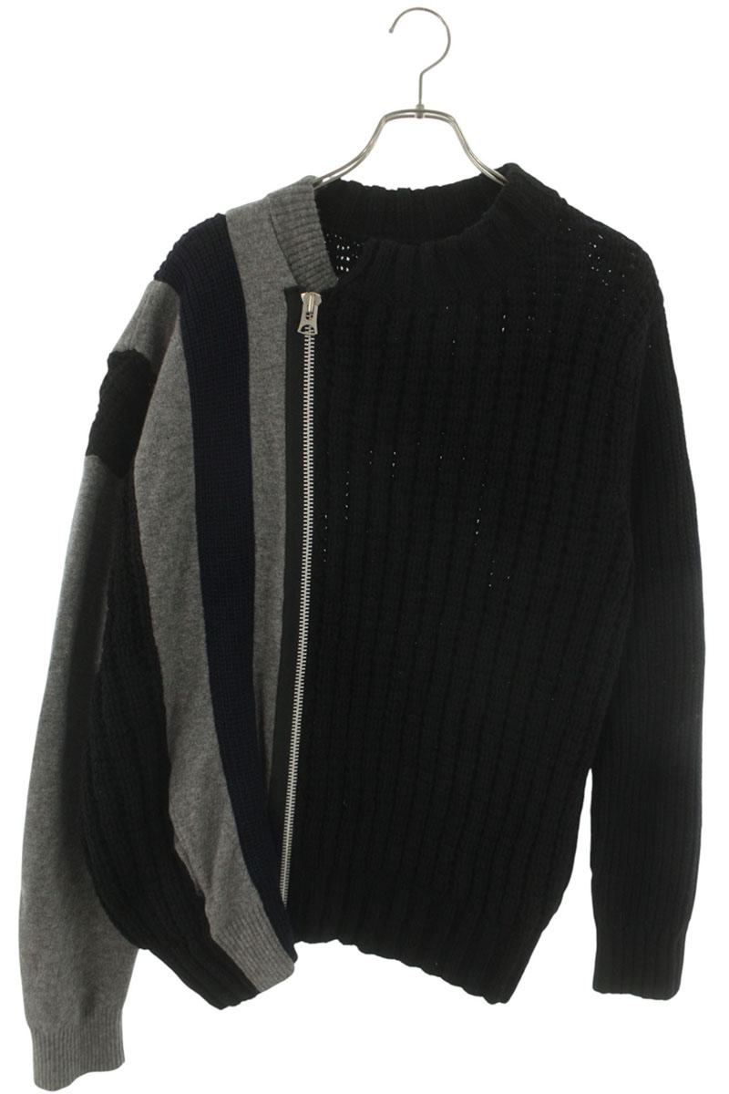 Sacai 20AW Reconstructed Wool Zip Knit Multi Size S