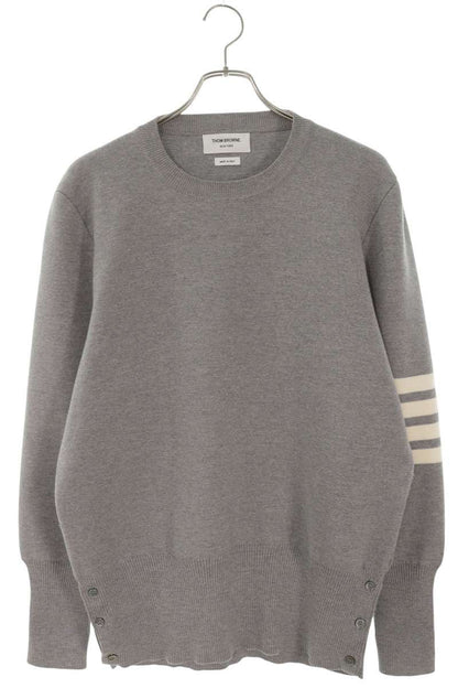 THOM BROWNE Wool 4-Bar Pullover Knit Gray Size 5