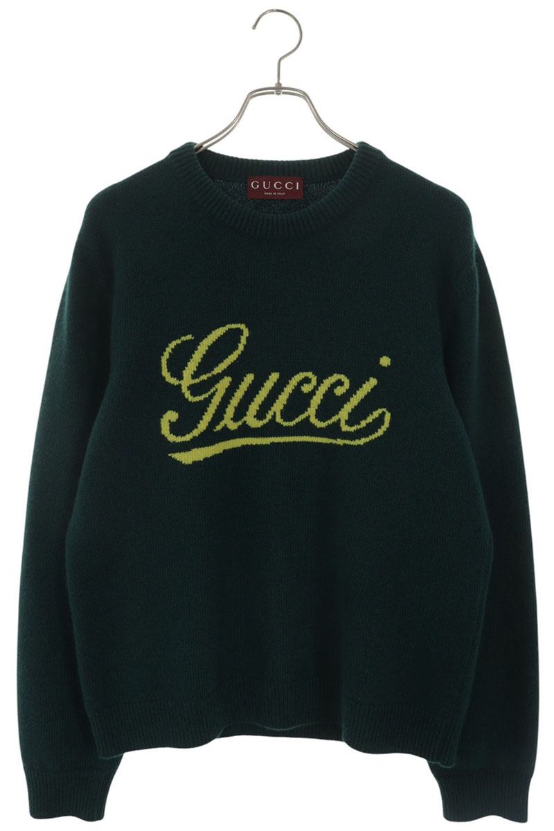 GUCCI Logo Intarsia Wool Knit Multi Size S