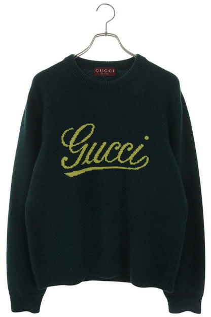 GUCCI Logo Intarsia Wool Knit Multi Size S