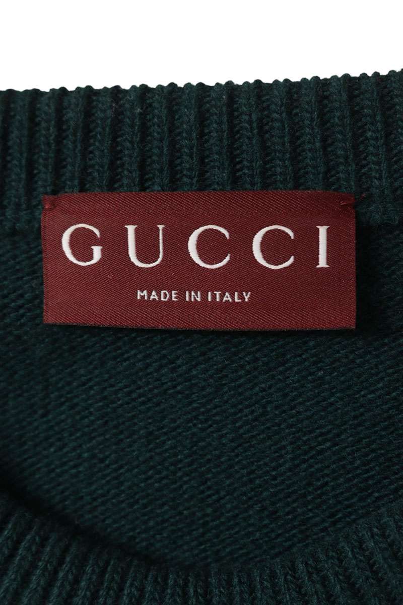 GUCCI Logo Intarsia Wool Knit Multi Size S