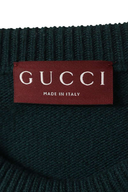 GUCCI Logo Intarsia Wool Knit Multi Size S