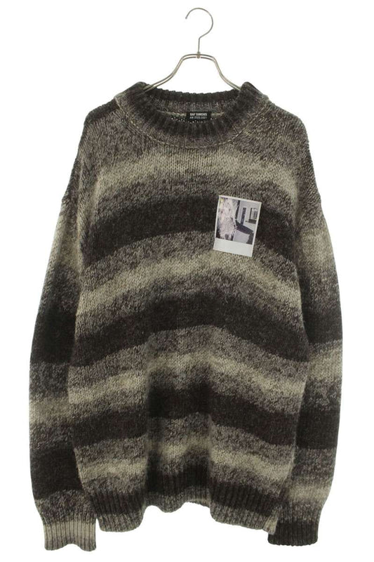 RAF SIMONS 20AW Striped Roundneck Sweater with Size M