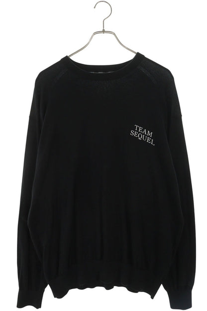 SEQUEL Logo Print Cotton Knit Black Size L