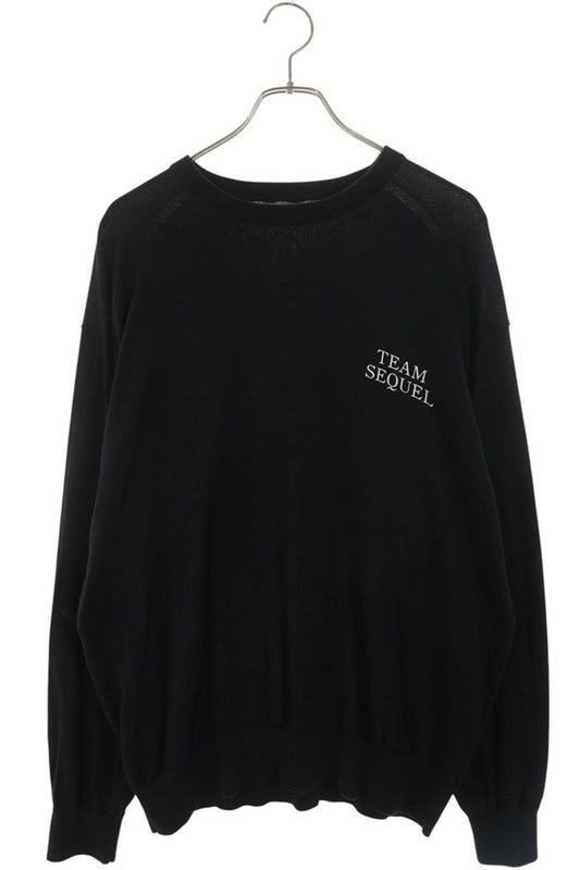 SEQUEL Logo Print Cotton Knit Black Size L