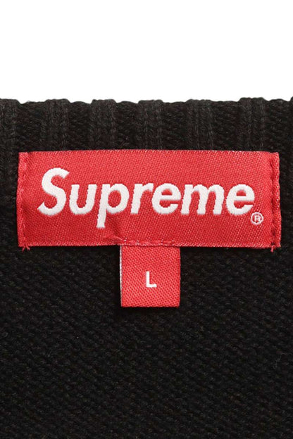 SUPREME 22SS Tonal Paneled Crewneck Sweater Black Size L