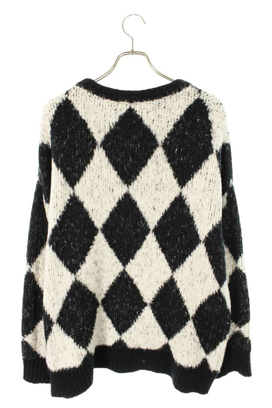 CELINE Boxy Knit White Black Size XS